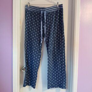 Alfani Intimates Women's  Polka Dot Blue Straight Leg Bottoms SZ L